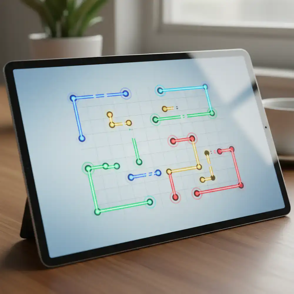 A visual logic puzzle game on screen